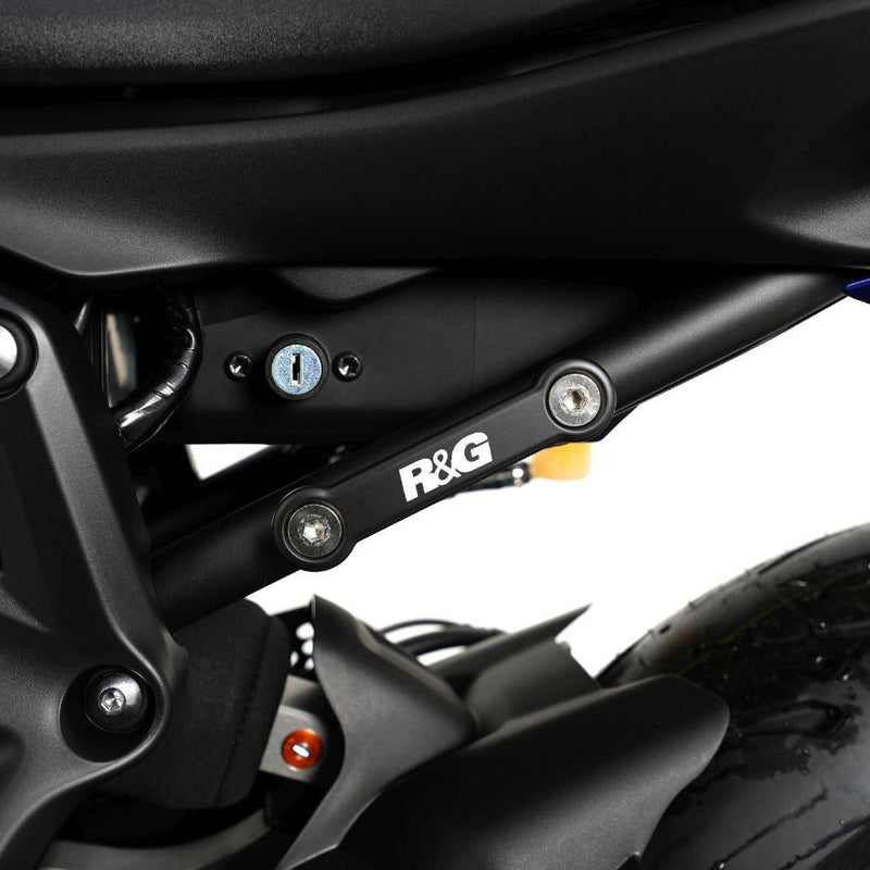 Load image into Gallery viewer, R&G Racing Black Footrest Delete Blanking Plate Kit For 2014-2024 Yamaha MT-07