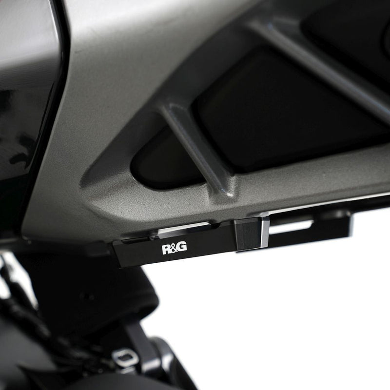 Load image into Gallery viewer, R&G Racing Black Rear Foot Rest Delete Blanking Plates For 2024-2025 KTM 125 Duke