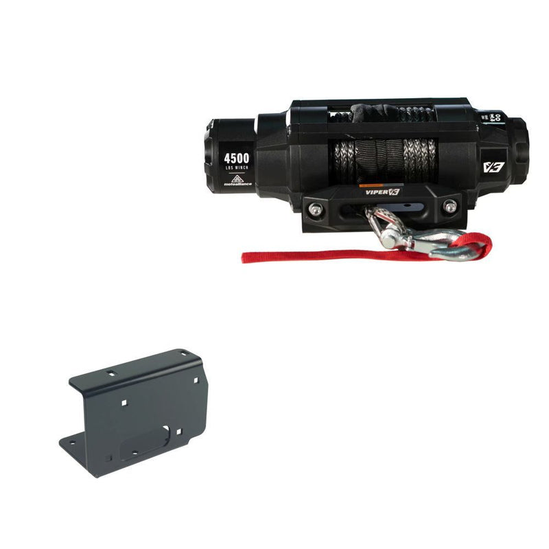 Load image into Gallery viewer, Viper 4500lbs V3 Winch Black Rope With Mount For Kawasaki Prairie 700 2004-2006