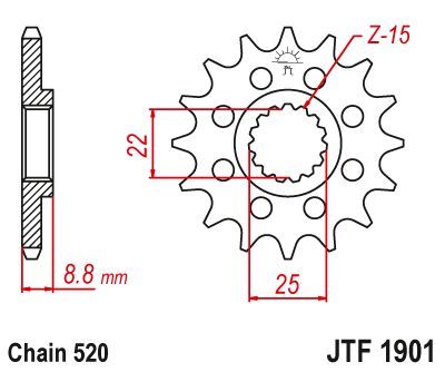 Load image into Gallery viewer, JT Sprockets Front Steel Sprocket 14 Tooth 14T 520 Chain JTF1901.14