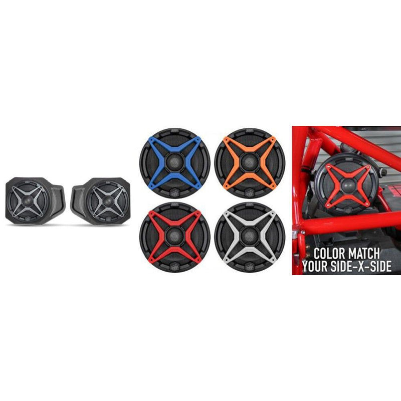 Load image into Gallery viewer, SSV Works Front 6.5" Speaker Pods With Red Grilles For Polaris Ranger XP 1000 18-22