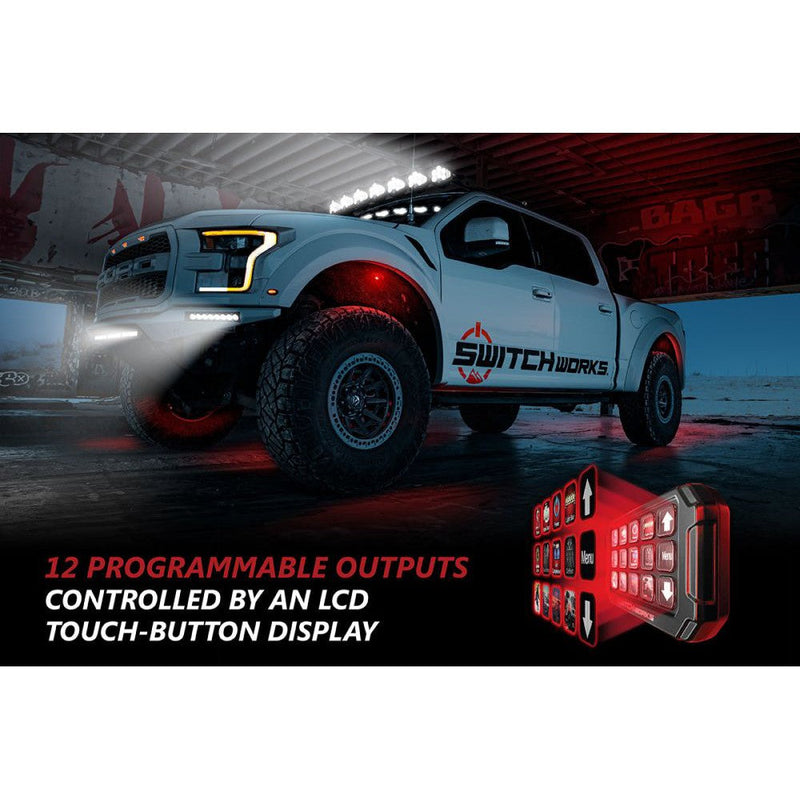 Load image into Gallery viewer, Switch Works Alpha12 Digital Smart Switcher with 12-Outputs With Mount For Ford Raptor 2021-2024