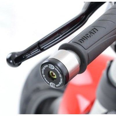 Load image into Gallery viewer, R&G Racing Black Bar End Sliders For 2016-2018 Aprilia Dorsoduro 750 ABS