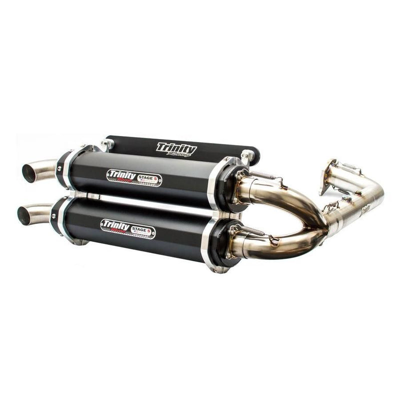 Load image into Gallery viewer, Trinity Racing Stage 5 Dual Full System Exhaust Black Muffler TR-4174D-BK