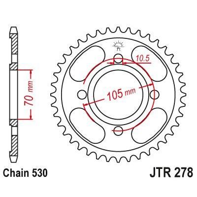 Load image into Gallery viewer, JT Sprockets Rear Steel Sprocket 38 Tooth 38T 530 Chain For Honda CB400F Super Sport F1,F2 1975-1979 JTR278.38