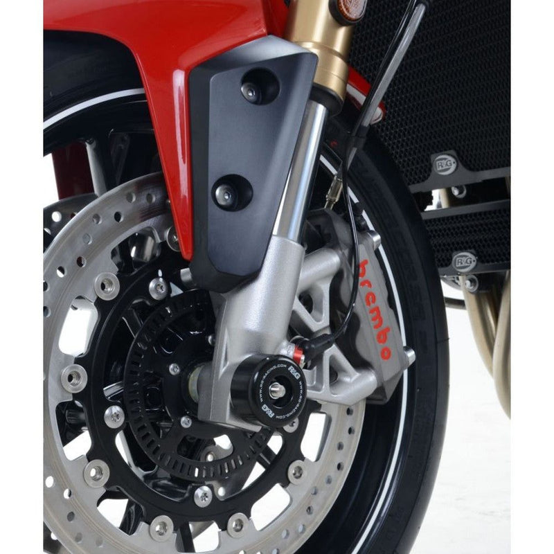 Load image into Gallery viewer, R&G Racing Black Fork Protectors For 2011-2012 Triumph Speed Triple