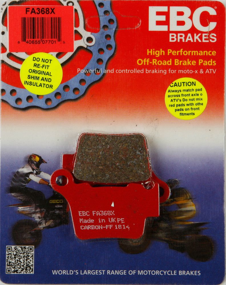 Load image into Gallery viewer, EBC 1 Pair Performance X-Series Carbon Brake Pads MPN FA368X
