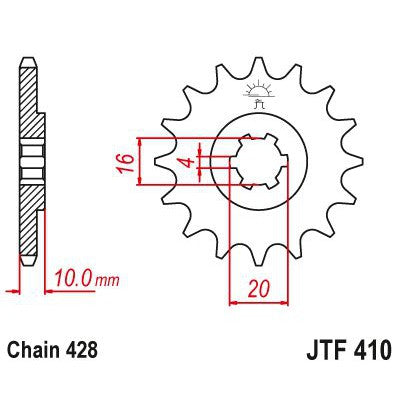 Load image into Gallery viewer, JT Sprockets Front Steel Sprocket 15 Tooth 15T 428 Chain JTF410.15