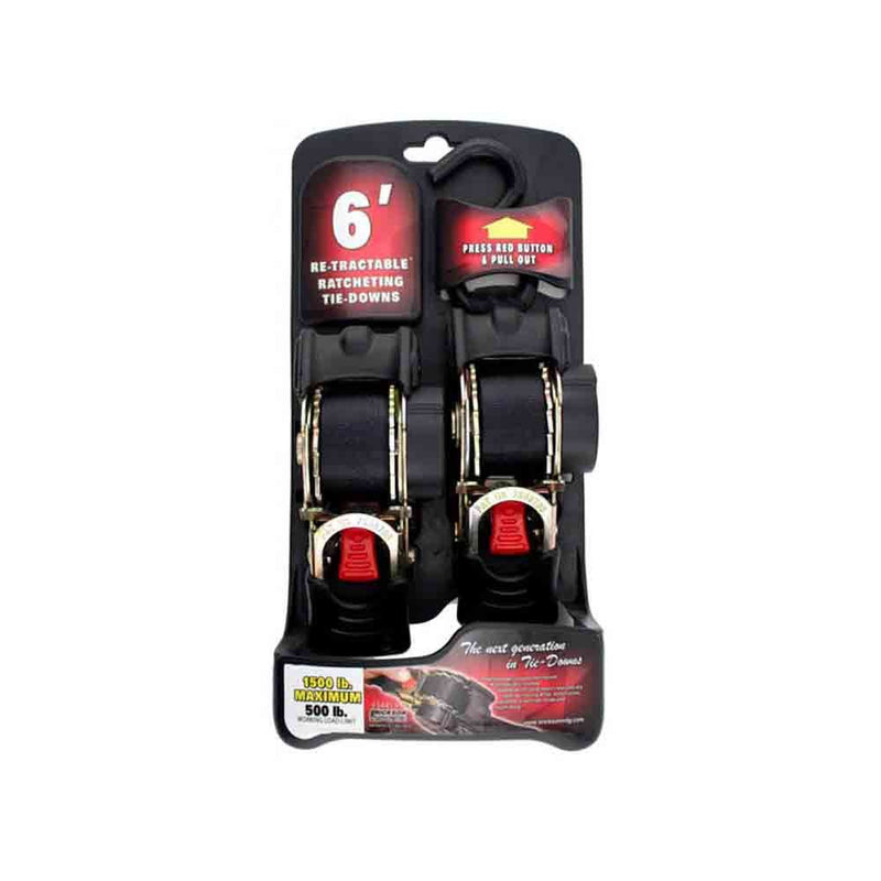 Load image into Gallery viewer, Retractable Tie-Down Straps - Pair - 1 Inch x 6 Feet