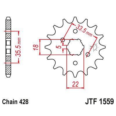 Load image into Gallery viewer, JT Sprockets Front Steel Countershaft Sprocket 14 Tooth 14T 428 Chain