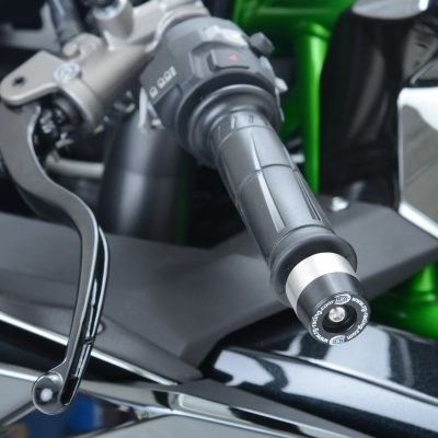 Load image into Gallery viewer, R&G Racing Black Bar End Sliders For 2015-2020 Kawasaki Ninja H2 ZX1000