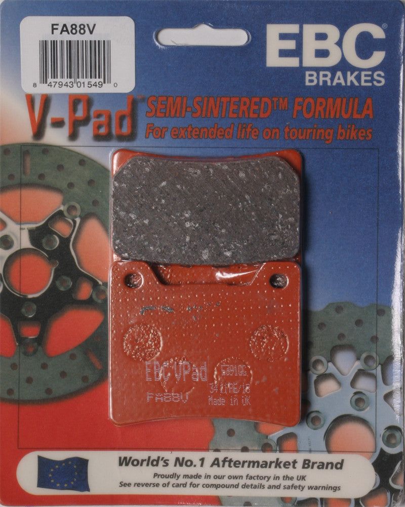 Load image into Gallery viewer, EBC 1 Pair V-Pad Semi-Sintered Touring Brake Pads MPN FA88V