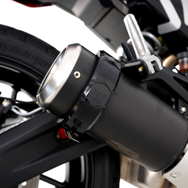 Load image into Gallery viewer, R&G Racing Black Oval Exhaust Protector Can Cover For 2006-2010 Aprilia RS125