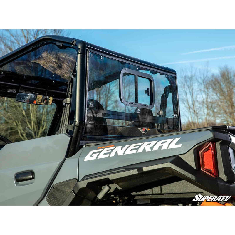 Load image into Gallery viewer, SuperATV Polaris General 1000 Sliding Rear Windshield RWS-P-GEN-SGW-76