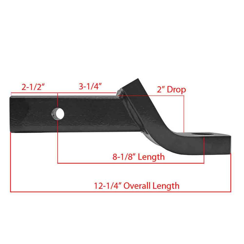 Load image into Gallery viewer, Rigid Hitch (HUB-3208A) Heavy Duty Ball Mount - 2 inch Shank - 2 inch Drop - Made in USA