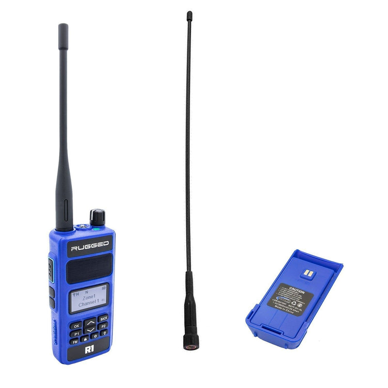 Load image into Gallery viewer, Rugged Radios BUNDLE - R1 Handheld Radio with Long Range Antenna and High Capacity Battery R1-BUNDLE