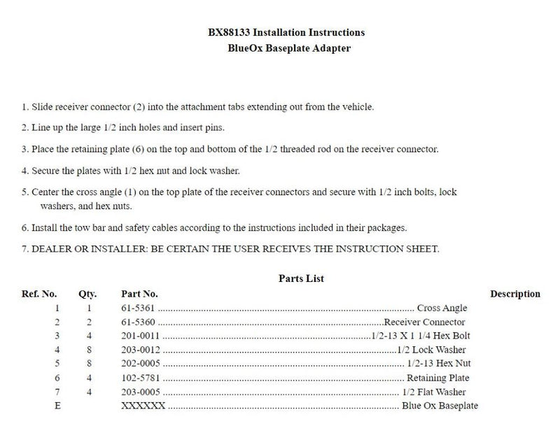 Load image into Gallery viewer, Blue Ox 24 Inch Spaced Tow Bar to Baseplate Adapter