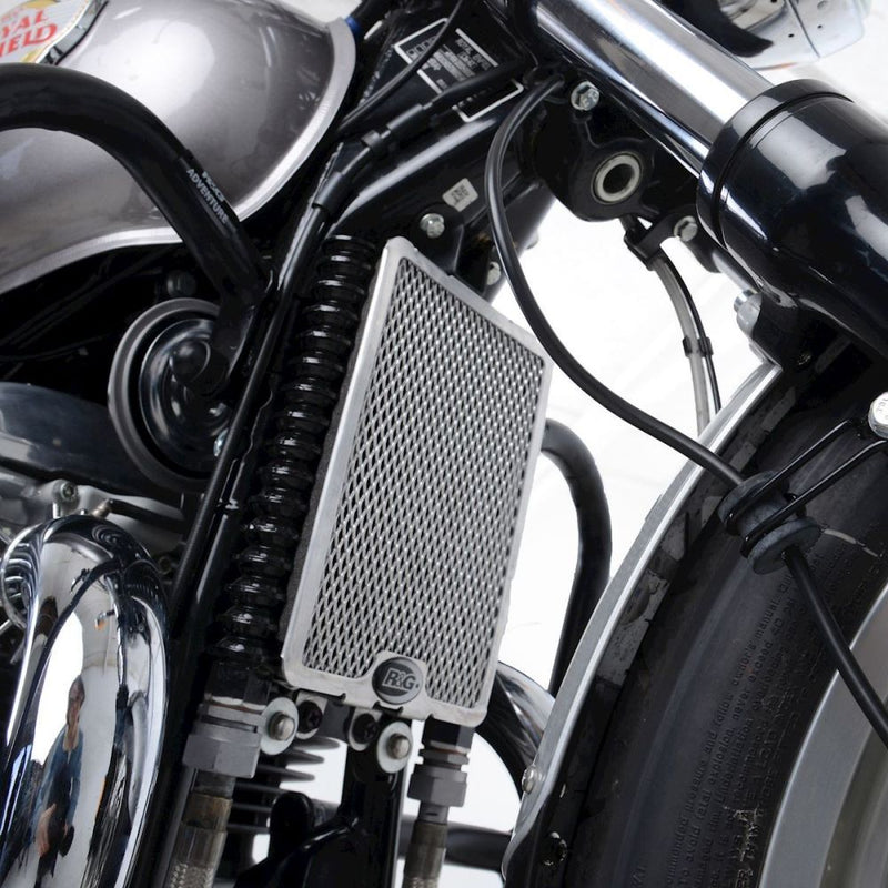 Load image into Gallery viewer, R&G Racing Black Oil Cooler Guard For 2019-2023 Royal Enfield Continental GT 650