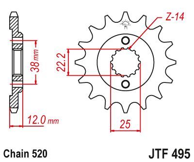 Load image into Gallery viewer, JT Sprockets Front Steel Sprocket 15 Tooth 15T 520 Chain JTF495.15