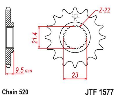 Load image into Gallery viewer, JT Sprockets Front Steel Sprocket 15 Tooth 15T 520 Chain JTF1577.15