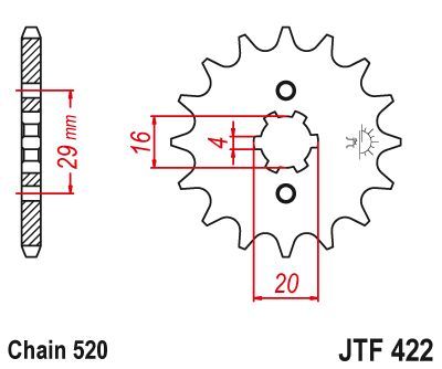 Load image into Gallery viewer, JT Sprockets Front Steel Countershaft Sprocket 13 Tooth 13T 520 Chain JTF422.13
