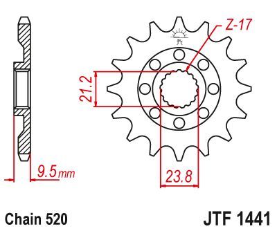 Load image into Gallery viewer, JT Sprockets Front Steel Countershaft Sprocket 15 Tooth 15T 520 Chain