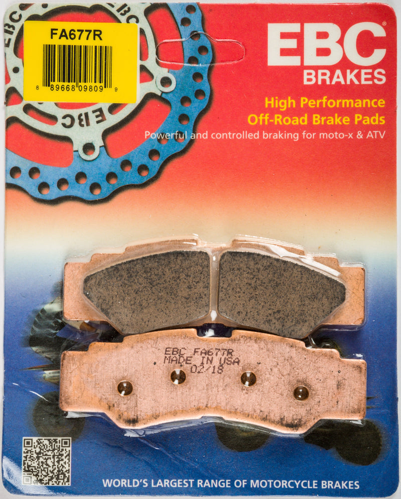 Load image into Gallery viewer, EBC 1 Pair Sintered R Series Heavy-Duty Brake Pads MPN FA677R
