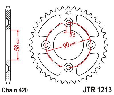 Load image into Gallery viewer, JT Sprockets Rear Steel Sprocket 37 Tooth 37T 420 Chain JTR1213.37