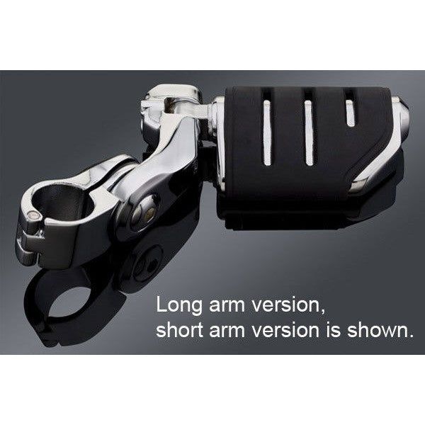 Load image into Gallery viewer, Kuryakyn Chrome 1.25 Engine Guard Long Arm Trident Dually ISO Highway Pegs Set