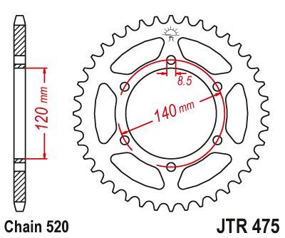 Load image into Gallery viewer, JT Sprockets Rear Steel Sprocket 42 Tooth 42T 520 Chain JTR475.42