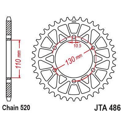 Load image into Gallery viewer, JT Sprockets Rear Racelite Aluminum Race Sprocket Gold 47 Tooth 47T 520 Chain