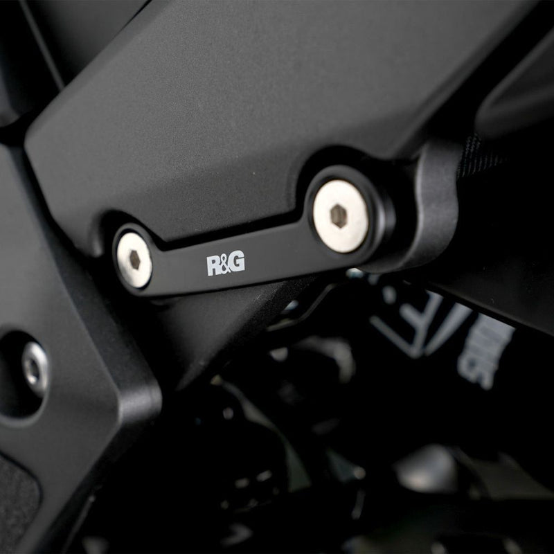 Load image into Gallery viewer, R&G Racing Black Footrest Delete Blanking Plates LHS For 2022-2024 Kawasaki KLR650