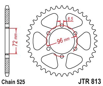 Load image into Gallery viewer, JT Sprockets Rear Steel Sprocket 40 Tooth 40T 525 Chain JTR813.40