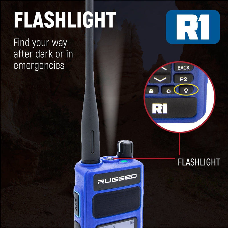 Load image into Gallery viewer, Rugged Radios BUNDLE - R1 Handheld Radio with Long Range Antenna and High Capacity Battery R1-BUNDLE