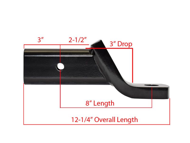 Load image into Gallery viewer, Rigid Hitch (HUB-33308) Heavy Duty Ball Mount for Ford OEM 3 Inch Receivers - 3 Inch Drop or 1 Inch Rise - 8 Inch Length - Made in USA