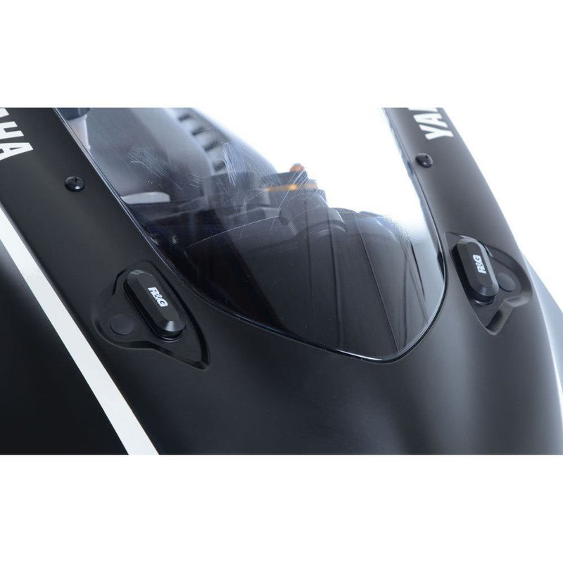 Load image into Gallery viewer, R&G Racing Black Mirror Delete Blanking Plates For 2017-2020 Yamaha YZF R6