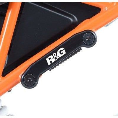 Load image into Gallery viewer, R&G Racing Black Footrest Delete Blanking Plate Kit For 2015-2016 KTM 390 RC