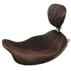Load image into Gallery viewer, Mustang Wide Tripper Solo Seat Diamond Stitch With Backrest Distressed Brown 79811