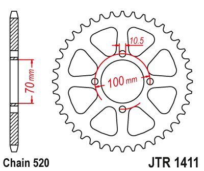 Load image into Gallery viewer, JT Sprockets Rear Steel Sprocket 50 Tooth 50T 520 Chain JTR1411.50