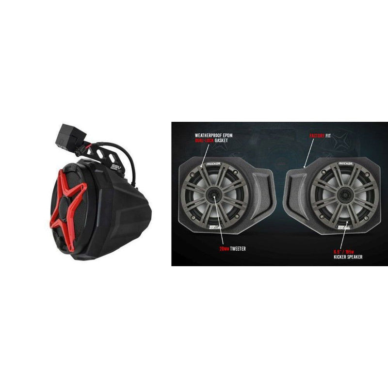 Load image into Gallery viewer, SSV Works Cage Mounted 6.5" Speakers And Subwoofer W/ Unloaded Speaker Boxes For Polaris RGR XP 1000 18-22