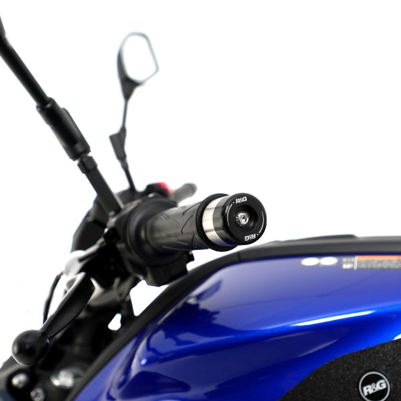 Load image into Gallery viewer, R&G Racing Black Bar End Sliders For 2014-2024 Yamaha MT-07 FZ-07