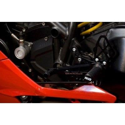 Load image into Gallery viewer, R&G Racing Black Adjustable Rearsets For 2007-2008 Ducati 1098 R