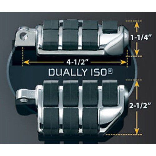 Load image into Gallery viewer, Kuryakyn Chrome 1-1/4" Clamp Engine Guard Frame Mount ISO Dually Footpegs Harley