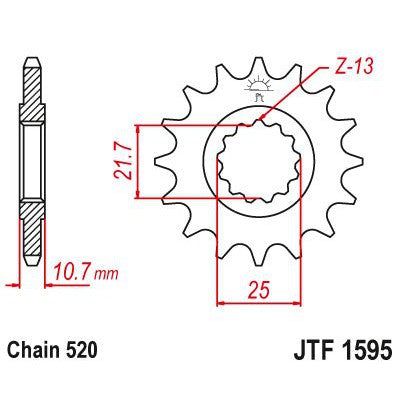 Load image into Gallery viewer, JT Sprockets Front OEM Type Rubber Cushioned Countershaft Sprocket 16 Tooth 16T 520 Chain