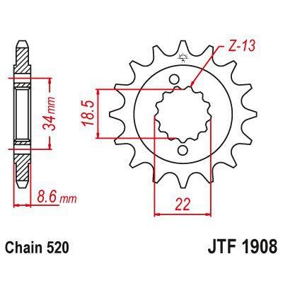 Load image into Gallery viewer, JT Sprockets Front OEM Type Rubber Cushioned Sprocket 15 Tooth 15T 520 Chain