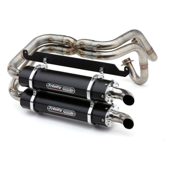 Load image into Gallery viewer, Trinity Racing Stage 5 Dual Full System Exhaust Black Muffler TR-4170D-BK