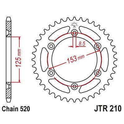Load image into Gallery viewer, JT Sprockets Rear Steel Sprocket 40 Tooth 40T 520 Chain JTR210.40