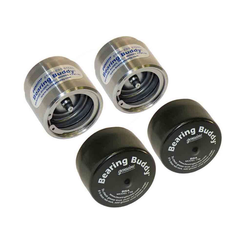 Load image into Gallery viewer, Bearing Buddy Stainless Steel Bearing Protectors with Bras - Pair - 1.781" Diameter