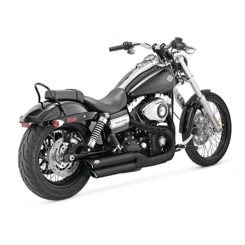 Load image into Gallery viewer, Vance And Hines Twin Slash Muffler 3in Slip On Exhaust Black With Fuelpak FP4