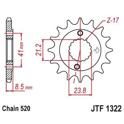 Load image into Gallery viewer, JT Sprockets Front Steel Countershaft Sprocket 15 Tooth 15T 520 Chain